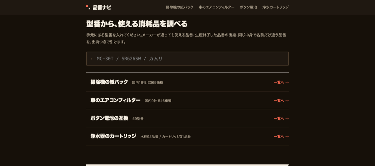 品番ナビのスクリーンショット